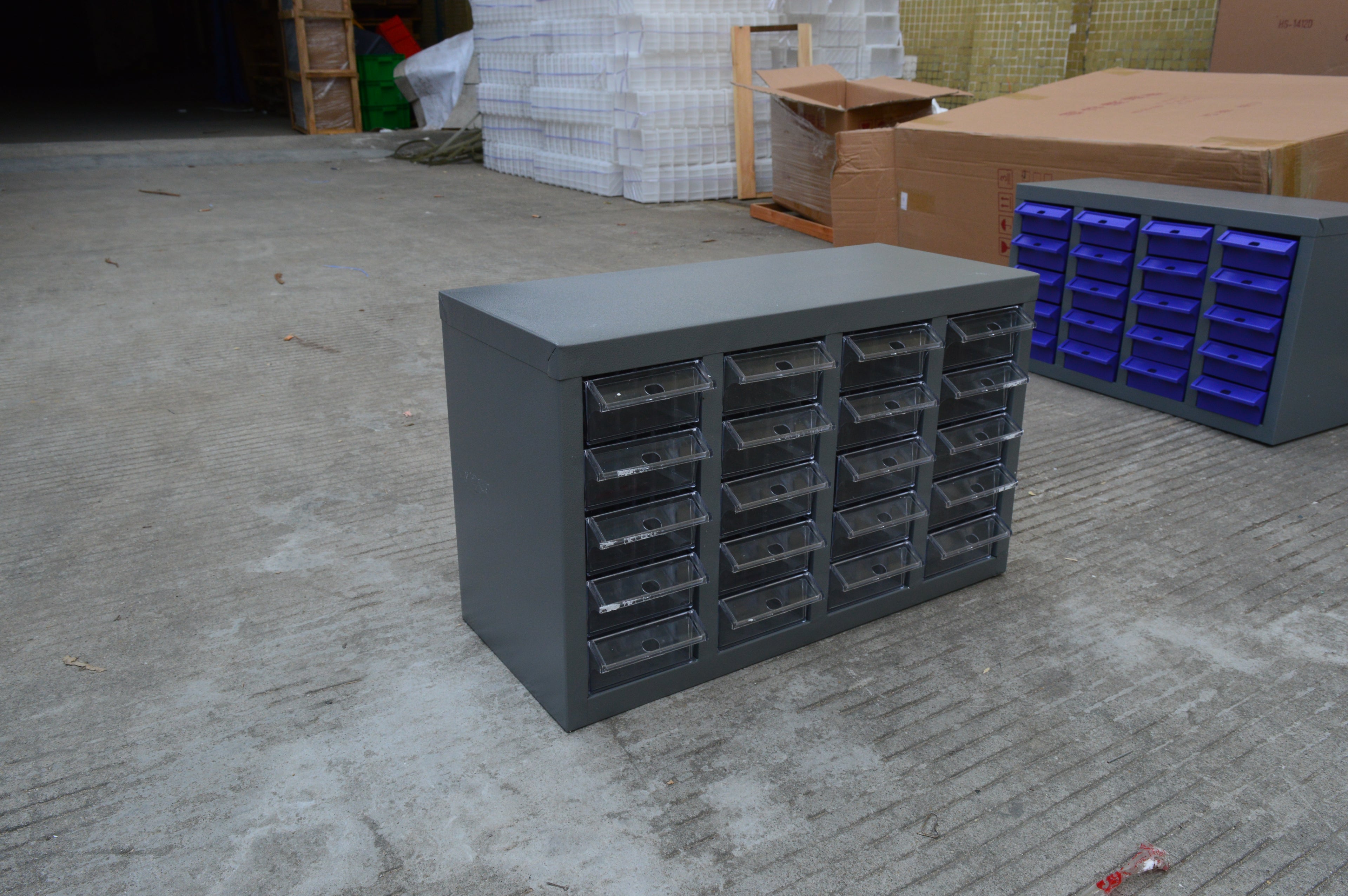 20 drawers without doors blue Thickened iron screw parts cabinet hardware component cabinet small sample cabinet