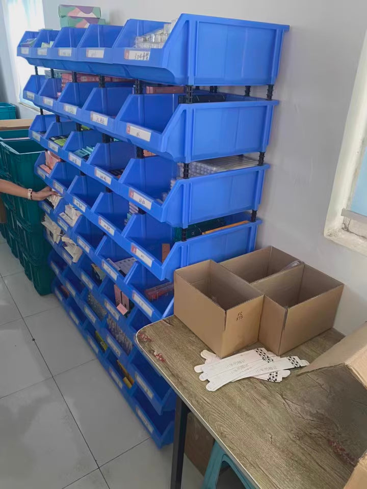 A3 blue 18pcs Bevel material box hardware parts box plastic shelf tool box screw storage box combined parts box
